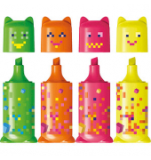 Mini-Textmarker PIXEL PARTY Mini, 743602, Etui, 4-farbig sortiert, 1-5mm Keilspitze