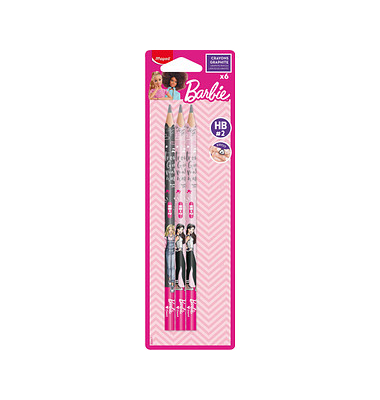 Bleistift-Set Barbie, 850801, rosa, grau, HB