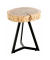 Beistelltisch 54955, 43cm (H), 35x35cm (BxT), rund, akazie / schwarz