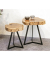 Beistelltisch 54956, 50cm (H), 45x45cm (BxT), rund, akazie / schwarz