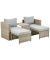 Loungegruppe Olea Mini grau, sand Kunststoff, Metall, 11-teilig