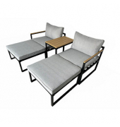 Loungegruppe Retiro grau, schwarz Metall, 11-teilig