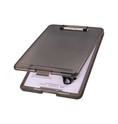 Klemmbrett the clip H2532009, A4, grau transluzent, Kunststoff, inkl Aufh&auml;nge&ouml;se