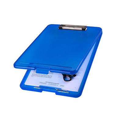 Klemmbrett the clip H2532030, A4, blau transluzent, Kunststoff