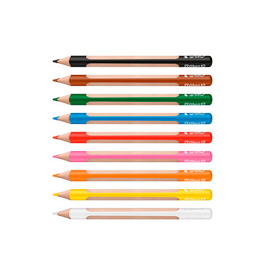 Buntstifte-Set griffix 701334, farbig sortiert, dreikant, ergonomisch, Packung