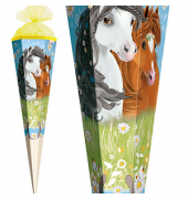 Schultüte Blumenpferde mehrfarbig