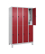 Spind Classic Plus lichtgrau, rubinrot 080310-40 S10001, 8 Schließfächer 120,0 x 50,0 x 195,0 cm