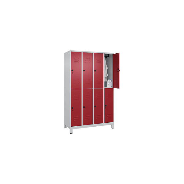 4066681623552 - Spind Classic Plus lichtgrau rubinrot 080310-40 S10001 8 Schließfächer 1200 x 500 x 1950 cm 4066681623552 C+P-Möbel 4066681623552 - Spind Classic Plus lichtgrau rubinrot 080310-40 S10001 8 Schließfächer 1200 x 500 x 1950 cm 4066681623552 C+P-Möbel