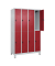 Spind Classic Plus lichtgrau, rubinrot 080310-40 S10001, 8 Schließfächer 120,0 x 50,0 x 195,0 cm