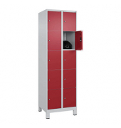 Schließfachschrank Classic Plus lichtgrau, rubinrot 080010-205 S10001, 10 Schließfächer 60,0 x 50,0 x 195,0 cm