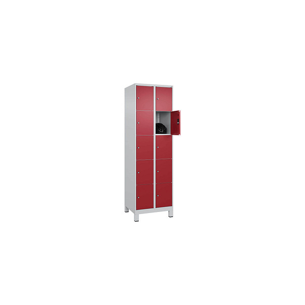 4066681680463 - Schließfachschrank Classic Plus lichtgrau rubinrot 080010-205 S10001 10 Schließfächer 600 x 500 x 1950 cm 4066681680463 C+P 4066681680463 - Schließfachschrank Classic Plus lichtgrau rubinrot 080010-205 S10001 10 Schließfächer 600 x 500 x 1950 cm 4066681680463 C+P