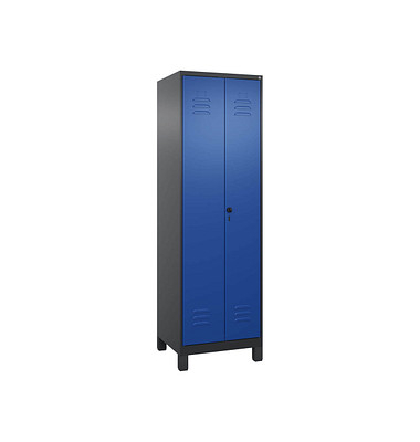 Spind Classic Plus enzianblau, schwarzgrau 080610-20 S10070, 1 Schließfach 60,0 x 50,0 x 195,0 cm
