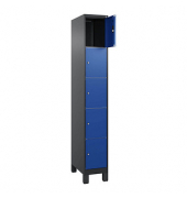 Schließfachschrank Classic Plus enzianblau, schwarzgrau 080010-105 S10029, 5 Schließfächer 30,0 x 50,0 x 195,0 cm
