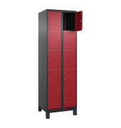 Schließfachschrank Classic Plus rubinrot, schwarzgrau 080010-205 S10042, 10 Schließfächer 60,0 x 50,0 x 195,0 cm