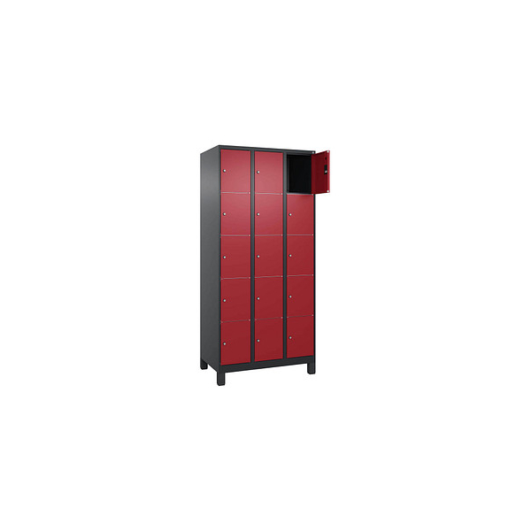 4068427434729 - Schließfachschrank Classic Plus rubinrot schwarzgrau 080010-305 S10040 15 Schließfächer 900 x 500 x 1950 cm 4068427434729 C 4068427434729 - Schließfachschrank Classic Plus rubinrot schwarzgrau 080010-305 S10040 15 Schließfächer 900 x 500 x 1950 cm 4068427434729 C