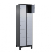 Schließfachschrank Classic Plus schwarzgrau, weißaluminium 080010-205 S10045, 10 Schließfächer 60,0 x 50,0 x 195,0 cm