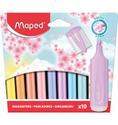 Textmarker Fluo Peps pastell, 740903, Etui, 10-farbig sortiert, 1-5mm Keilspitze