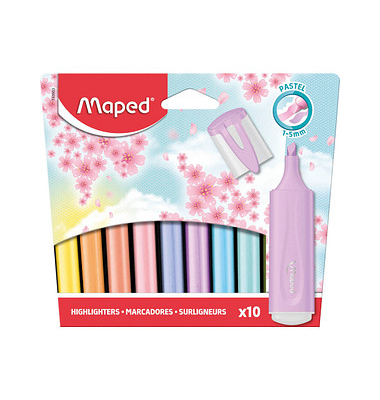 Textmarker Fluo Peps pastell, 740903, Etui, 10-farbig sortiert, 1-5mm Keilspitze Textmarker Fluo Peps pastell, 740903, Etui, 10-farbig sortiert, 1-5mm Keilspitze