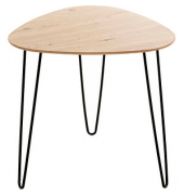Beistelltisch 24468, 48cm (H), 48x48cm (BxT), dreieckig, eiche / schwarz