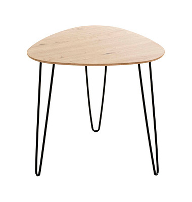 Beistelltisch 24468, 48cm (H), 48x48cm (BxT), dreieckig, eiche / schwarz