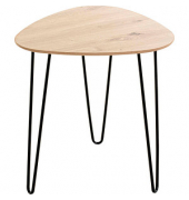 Beistelltisch 24469, 43cm (H), 40x40cm (BxT), dreieckig, eiche / schwarz