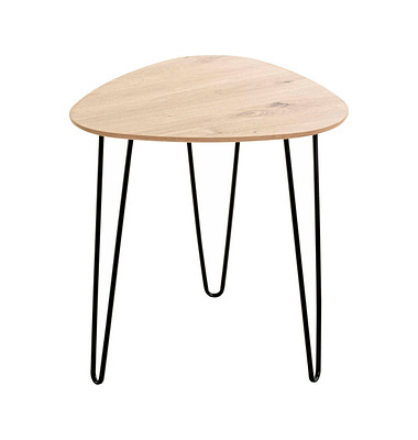 Beistelltisch 24469, 43cm (H), 40x40cm (BxT), dreieckig, eiche / schwarz