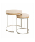 Beistelltisch 47787, 43/49cm (H), 32/45cmx32/35cm (BxT), rund, eiche / grau