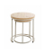 Beistelltisch 47787, 43/49cm (H), 32/45cmx32/35cm (BxT), rund, eiche / grau