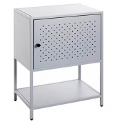 Konsole Nachttisch Metall grau 45,0 x 30,0 x 60,0 cm