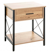 Beistelltisch Konsole 52470, 60cm (H), 45x40cm (BxT), rechteckig, eiche / schwarz