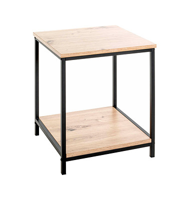 Beistelltisch 52472, 50cm (H), 40x40cm (BxT), rechteckig, eiche / schwarz