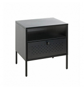 Konsole Nachttisch Metall schwarz 45,0 x 35,0 x 50,0 cm