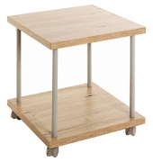 Beistelltisch 52714, 45cm (H), 40x40cm (BxT), rechteckig, eiche / grau