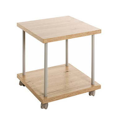 Beistelltisch 52714, 45cm (H), 40x40cm (BxT), rechteckig, eiche / grau