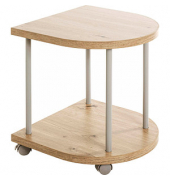 Beistelltisch 52715, 45cm (H), 40x40cm (BxT), C-Form, eiche / grau
