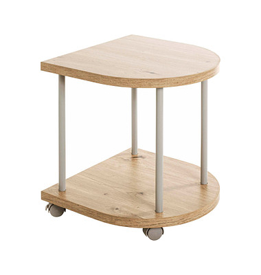 Beistelltisch 52715, 45cm (H), 40x40cm (BxT), C-Form, eiche / grau