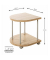 Beistelltisch 52715, 45cm (H), 40x40cm (BxT), C-Form, eiche / grau