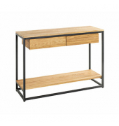 Konsolentisch 54317, 75cm (H), 100x35cm (BxT), rechteckig, eiche / schwarz