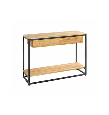 Konsolentisch 54317, 75cm (H), 100x35cm (BxT), rechteckig, eiche / schwarz