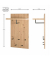 Wandgarderobe 54439 eiche Holz 5 Haken 48,0 x 90,0 cm