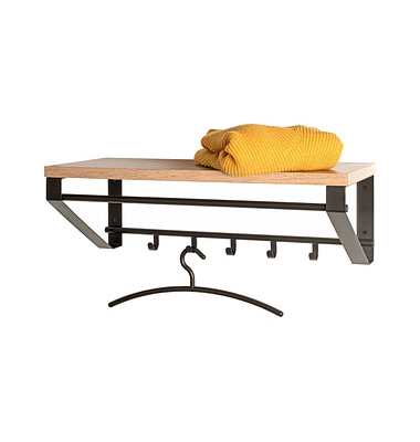 Wandgarderobe 54441 eiche Holz 5 Haken 70,0 x 23,0 cm