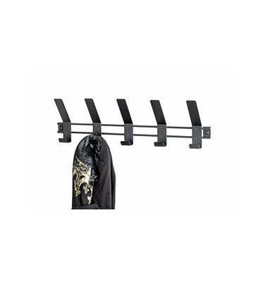 Wandgarderobe 54534 schwarz Metall 5 Haken 52,0 x 14,0 cm