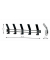 Wandgarderobe 54534 schwarz Metall 5 Haken 52,0 x 14,0 cm