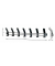 Wandgarderobe 54535 schwarz Metall 7 Haken 74,0 x 14,0 cm