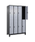Spind Classic Plus schwarzgrau, weißaluminium 080310-40 S10149, 8 Schließfächer 120,0 x 50,0 x 195,0 cm