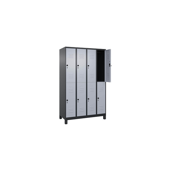 4068427573725 - Spind Classic Plus schwarzgrau weißaluminium 080310-40 S10149 8 Schließfächer 1200 x 500 x 1950 cm 4068427573725 C+P-Möbel 4068427573725 - Spind Classic Plus schwarzgrau weißaluminium 080310-40 S10149 8 Schließfächer 1200 x 500 x 1950 cm 4068427573725 C+P-Möbel