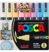 Permanentmarker-Set UNI POSCA PC-5M Pastell, 182524, farbig sortiert, 1,8-2,5 