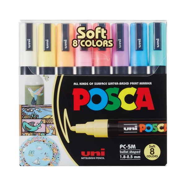 4005401825241 - Permanentmarker-Set UNI POSCA PC-5M Pastell 182524 farbig sortiert 18-25  4005401825241 8 Stück