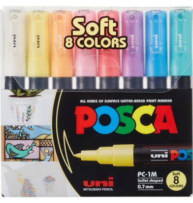 Pigmentmarker Uni Posca 8ST Pastell