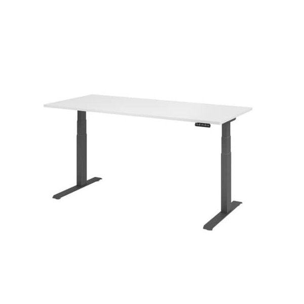 4032062185919 - Schreibtisch Basic VXDKB19 W G elektrisch höhenverstellbar 64-129cm (H) 180x80cm (BxT) rechteckig weiß   graphit 4032062185